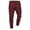 #0385-Wine, variant on Men Slim Fit Micro Check Plaid Pants Elastic Waist Casual Fashion Tapered Long Trousers Dark Blue S Gift