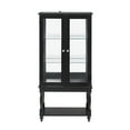 thumbnail image 4 of Tcbosik 48"H Lighted Curio Cabinet, Display Cabinet with Glass Doors and Adjustable Shelves, Liquor Cabinet for Living Room, Black, 4 of 9