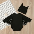 thumbnail image 5 of Odeerbi Baby Girls Boys Clothes Baby Rompers Toddler Black Cotton Bat Sleeve Cute Hat Jumpsuit Suit, 5 of 9