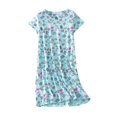 thumbnail image 4 of frariair Cotton Nightgowns for women Nightgown Women's Plus Size Cute Cartoon Home Clothes Knitted Sweet And Short Sleeved Round Neck Pajamas Summer Blue, 4 of 4