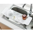 thumbnail image 3 of Mornenjoy Bath Tray for Tub,Bathtub Caddy Tray, Expandable Bath Tub Table Tray Bathtub Shelf Caddy Tray Bath Stand Kitchen Shelf Bathroom Bath Board Organizer Trays for Wine Book Bath Products (White), 3 of 6