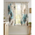 thumbnail image 4 of Teal Tulip Butterfly Sheer Curtains 45 Inch Length 2 Panels Set for Living Room/Bedroom, Beige Turquoise Floral Vintage Rustic Kitchen Curtains Grommet Semi-Sheer Curtains Window Treatments 42"x45"x2, 4 of 7