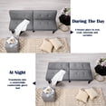 thumbnail image 5 of TrumanPick Memory Foam Futon, Convertible Sofa Bed, Linen Upholstery, Gray, 5 of 9