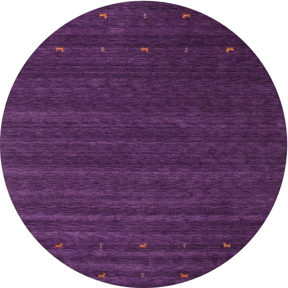 Ahgly Company Machine Washable Indoor Round Contemporary Purple Iris Purple Area Rugs, 7' Round