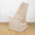 thumbnail image 5 of BalsaCircle Lifetime Folding Chair Cover Slipcovers Solid Polyester Beige, 5 of 7