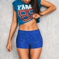 thumbnail image 3 of Fotbe Blue Circles Mosaic Shorts Sin Costuras – Shorts Deportivos de Cintura Alta para Mujer, Elásticos para Gimnasio, Yoga, Running o Ciclismo-Large, 3 of 8