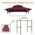 thumbnail image 2 of 8' x 5' Grill Gazebo Replacement Canopy, Replacement Canopy Top Cover, Double Tiered Replacement Canopy, BBQ Gazebo Roof Top, Burgundy, 2 of 4
