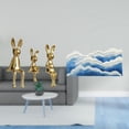 thumbnail image 2 of Figura decorativa de conejo sentado, adorno de cerámica electrochapada, diseño creativo para oficinas, dormitorios, baños y cocinas. Ideal para regala, 2 of 8