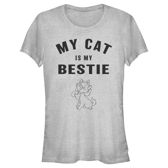 Junior's Aristocats Marie My Cat Is My Bestie Graphic Tee Athletic Heather Large