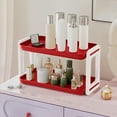 thumbnail image 5 of 2-Tier Bathroom Countertop Organizer Vanity Tray Cosmetic & Makeup Storage Kitchen Spice Rack Standing Shelf（Red）, 5 of 6