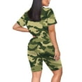 thumbnail image 5 of Jiyugala Womens Short Women's Camouflage Print Short Sleeve V Neck Two Piece Outfits Biker Shorts Set, 5 of 7