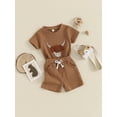 thumbnail image 6 of Yunliwuli Kids Boys Shorts Set, Short Sleeve Embroidery Cow T-shirt with Elastic Waist Shorts Toddler Set Summer Outfit, 6 of 10