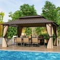 thumbnail image 2 of Costway Pavillon à Toit Rigide 16 x 12 Pi avec Moustiquaire, Double Toit Robuste en Métal Galvanisé, 2 of 10