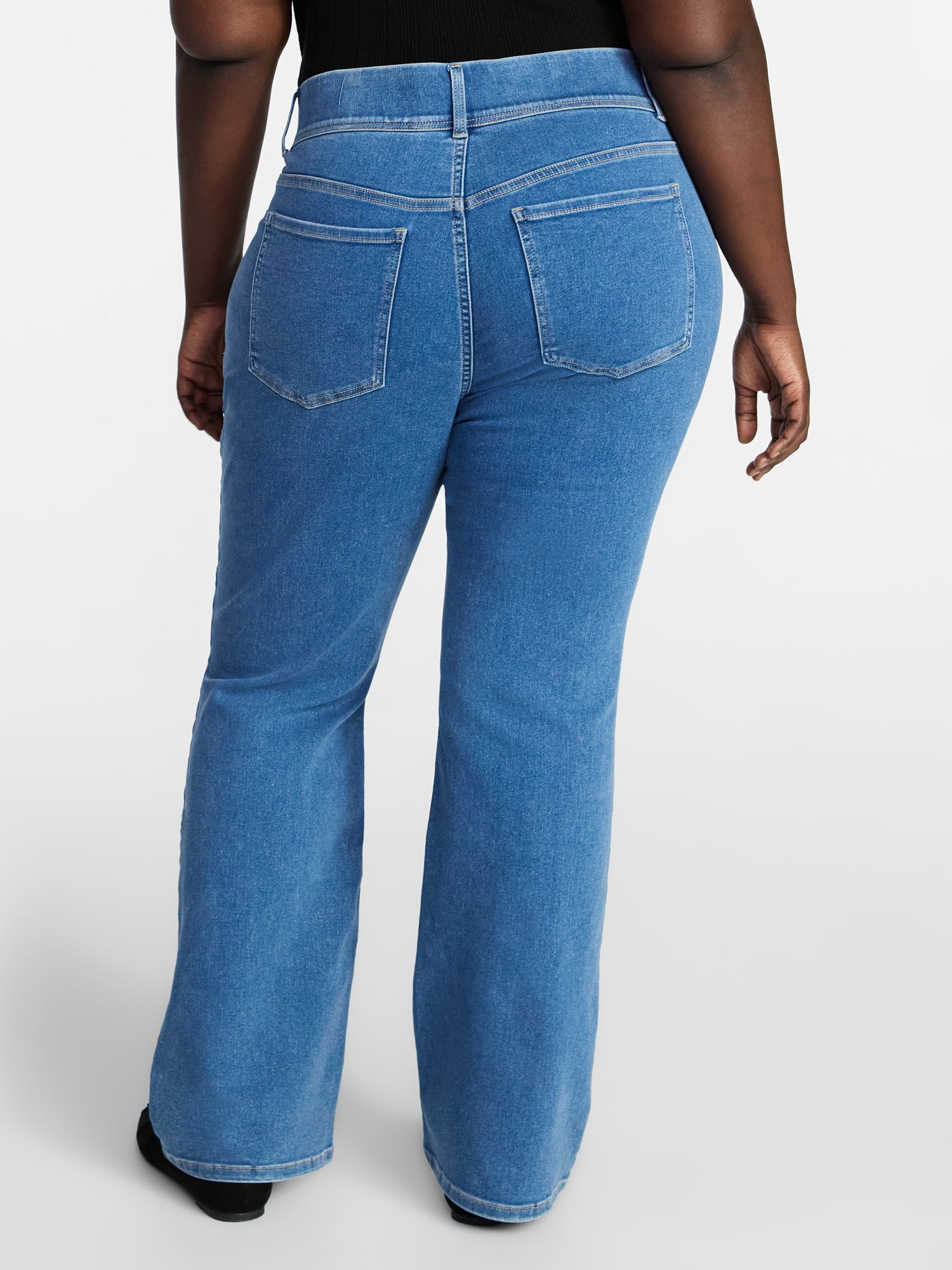 Terra & Sky Women's Plus Size Pull On High Rise Bootcut Jeggings, 31" Inseam, Sizes 0X-4X