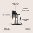 thumbnail image 4 of JONATHAN Y Pasadena 9" Iron/Glass Modern Industrial Angled LED Outdoor Sconce, Black, 4 of 9