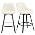 thumbnail image 6 of Zesthouse 25.6" Swivel Counter Height Bar Stools Set of 2, Modern Counter Height Chairs with Backs and Metal Legs, Upholstered Faux Leather Barstools for Kitchen Island, White, 6 of 10