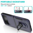thumbnail image 3 of Heavy Duty Case for Samsung Galaxy Z Flip 4, Full Body Case with 360° Rotation Metal Ring Holder Kickstand Rugged Shockproof Anti-Scratch Case,Pink, 3 of 5