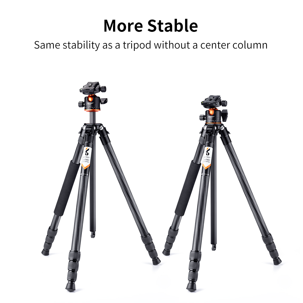 K&F CONCEPT 70"/1.7m Carbon Fiber Porfessional Lightweight Camera Tripod for DSLR Camera//Phone, Travel Tripod for Camcorder,15kg/33.07lbs Load,360 Degrees Ball Head