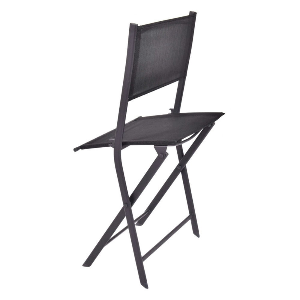 Demifill Set of 4 Outdoor Patio Folding Chairs, Outdoor Ergonomic Seating Chairs, Space-Saving Foldable Chairs for Outdoor as Poolside, Garden, Patio, Yard, Black
