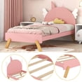 thumbnail image 3 of Aukfa Platform Bed with Unicorn Horn Headboard for Kids, Twin Bed Frame, Wooden - Pink, 3 of 8