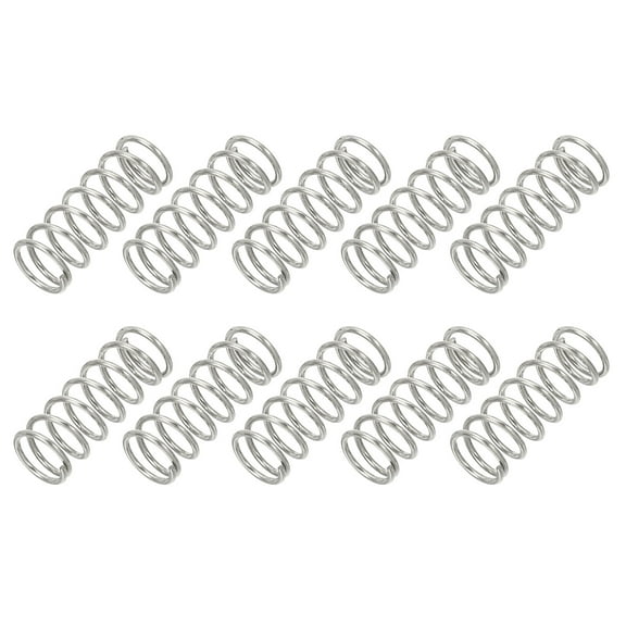 Uxcell 0.6mm Wire Dia x 6mm OD x 15mm L Compression Spring, 304 Stainless Steel Mechanical Extension Small Springs 10 Pcs