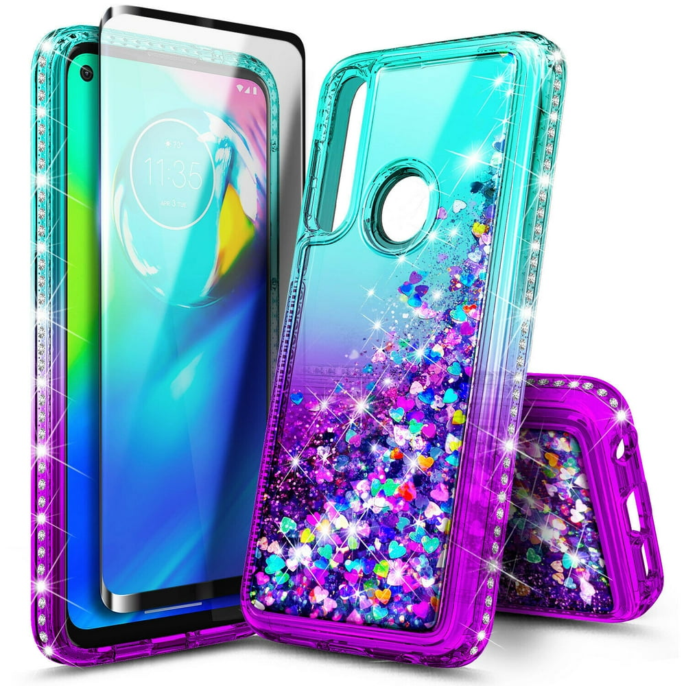 Motorola Moto G Power Case with Tempered Glass Screen Protector (Full