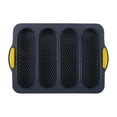 thumbnail image 2 of Ohmyroo 4 Cavity Silicone Bread Pan Non Stick Sourdough And Baguettes Pan Silicone Molds For Baking Sandwich Rolls, 2 of 6