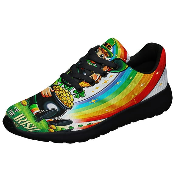 Saint Patrick's Day Leprechaun Luck of the Irish Shoes Sneakers Black Size 3.5