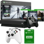 Microsoft Xbox One X Metro Saga Bundle: 1 TB Console + 3 Metro Games + Wireless Controller (CYV-00279) with Xbox Wireless Controller White & Xbox Live 3 Month Gold Membership