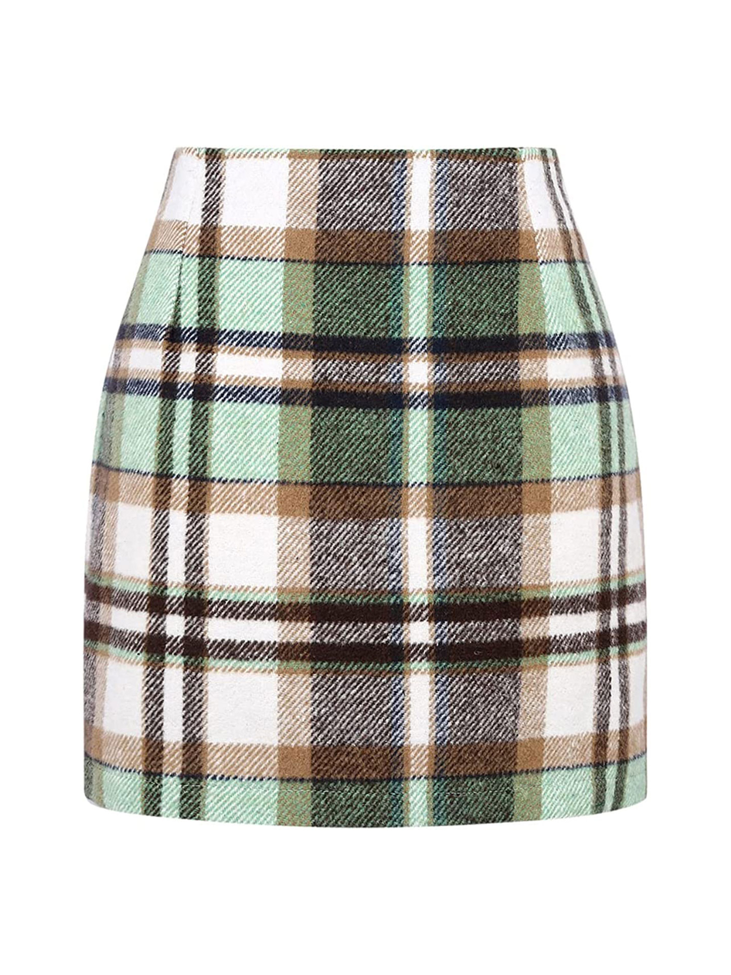 Women Plaid Mini Skirt High Waist Bodycon A Line Skirts Vintage Tartan ...