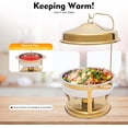 thumbnail image 3 of Miumaeov Chafing Dish Set for Buffet 9L/9.5Qt Stainless Steel Chafing Dishes with Top Lid Round Buffet Chafer Servers and Food Warmers, 3 of 13
