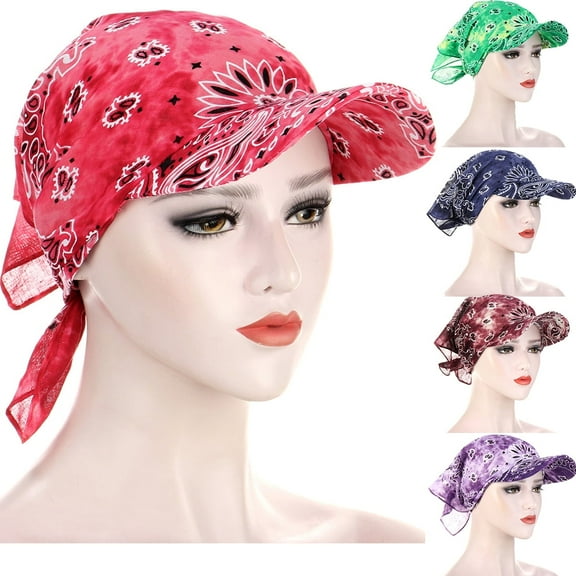 Dalrosia Chemo Headwear for Women Brim Visor Head Scarf Pre Tied Headwraps Lightweight Skull Cap
