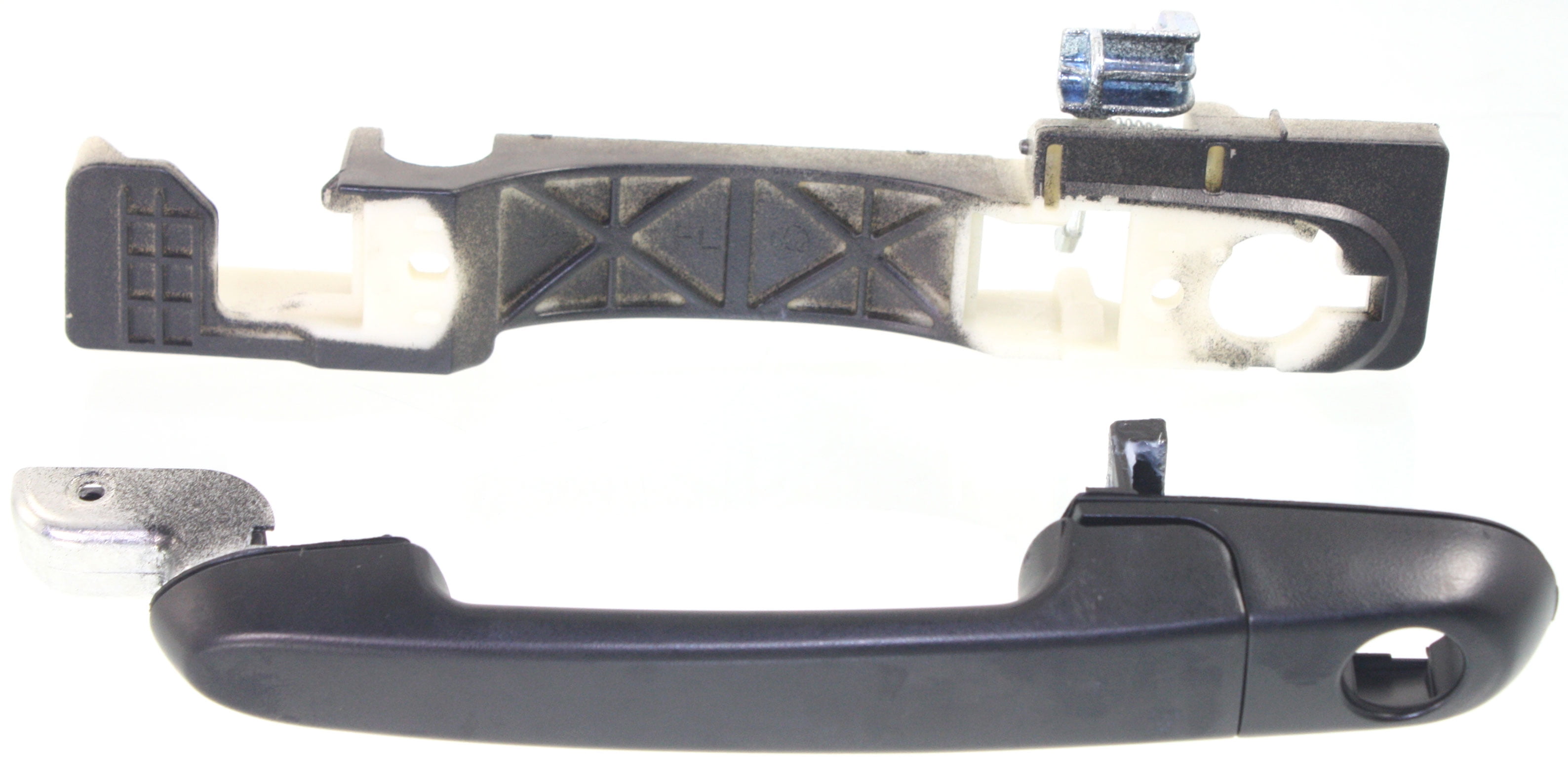 Replacement REPH462102 Exterior Door Handle Compatible with 2006-2011 Hyundai Accent Front, Left Driver Textured Black