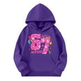 thumbnail image 4 of 67 Niños con capucha Niñas 6 7 Meme Sudadera cómoda manga larga Suéteres divertidos 6 7 Número impreso Novedad manga larga con capucha Suéter de moda cómodo (De color púrpura oscuro,7-8 años), 4 of 4