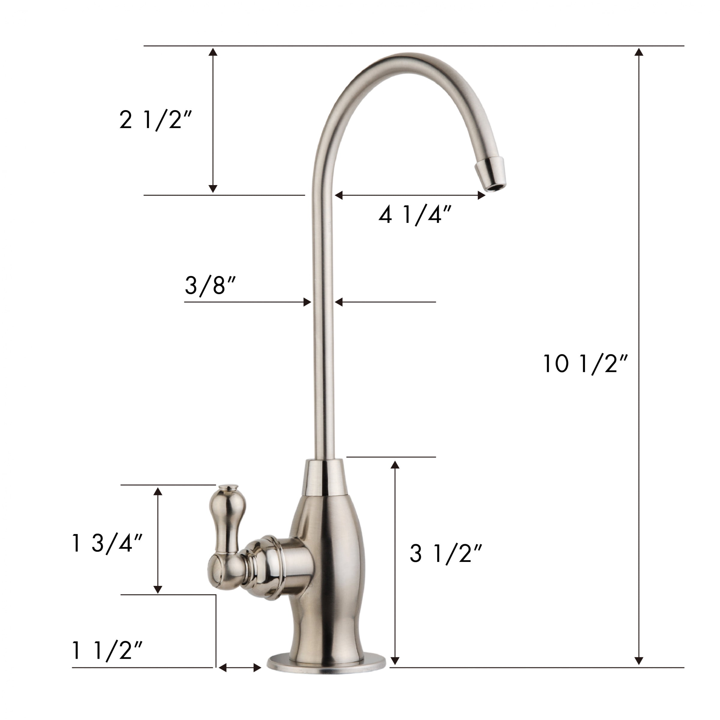 iSpring GK1-BN Heavy Duty Reverse Osmosis, High Spout Kitchen Bar Sink Drinking Water, Contemporary RO Faucet, Brushed Nickel