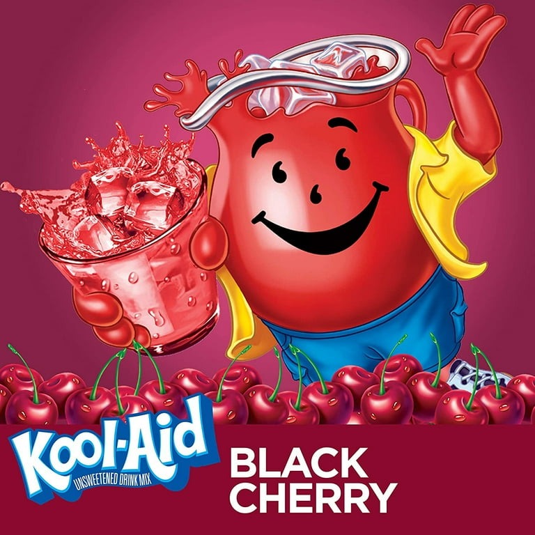 Kool-Aid Unsweetened Black Cherry Powdered Drink Mix, 48 Packets