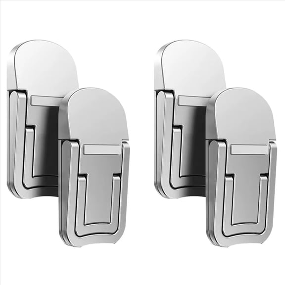 4Pcs Portable Laptop Stand Computer Riser Lift Self-Adhesive Foldable Notebook Adjustable Height Stand Silver,4 x Laptop Stand,Silver