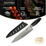 Thyme & Table Non-Stick Coated High Carbon Stainlless Steel 8 Damascus Chefs Knife