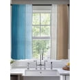 thumbnail image 2 of Blue Brown Ombre Sheer Curtains 63 Inch Length 2 Panels Set, Vintage Country Wooden Voile Window Treatment Rod Pocket Curtains Sheers Drapes for Bedroom/Living Room/Kitchen 52x"63"x2, 2 of 7