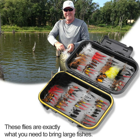 Dilwe 72pcs Multi-color Fly Fishing Lure Handmade Flies Fishing Tackle Fly Box, Fly Lure, Fishing