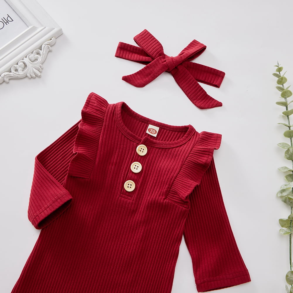 Actoyo Newborn Infant Baby Girl Romper Bodysuit One-pieces Outfits Clothes 0-18M