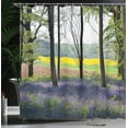 thumbnail image 4 of Ambesonne Floral Shower Curtain, Bluebells Forest Rural, 69"Wx84"L, Purple Yellow Green, 4 of 5