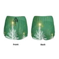 thumbnail image 5 of Picia Christmas Green Pattern Women's 2 in 1 Athletic Running Shorts High Waisted Workout Casual Gym Sweat Shorts with Comfy Liner Zipper Pockets-Large, 5 of 9