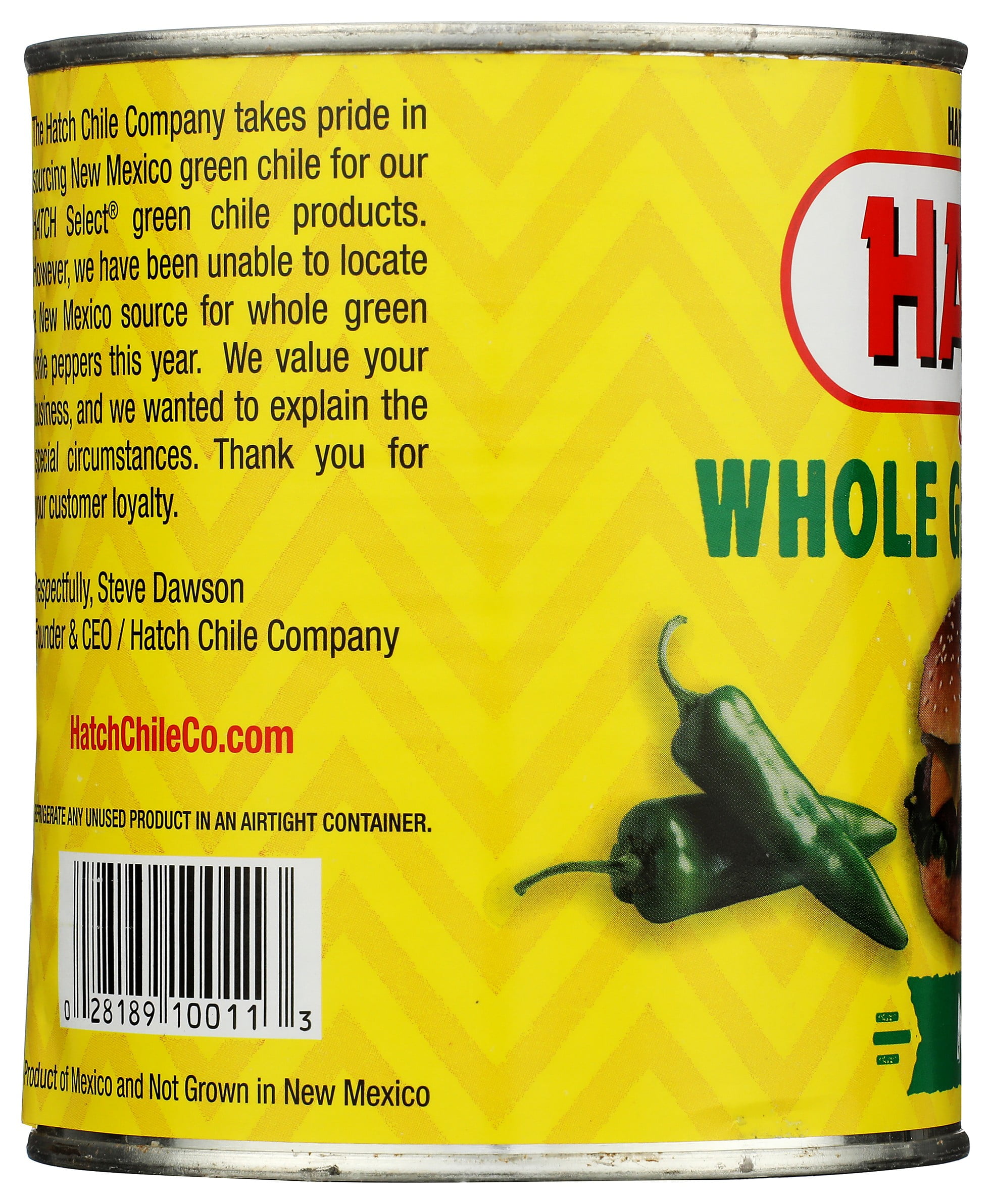 (6 pack) HATCH Select Whole Green Chiles, 27oz, Mild, Kosher, Non-GMO Certified, Gluten Free