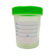 Specimen Containers 120 mL - Cap Color: Green (Pack of 80) with ID Label - Sterile - PP by BioRx Sponix