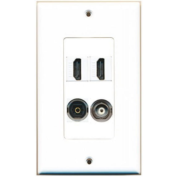 RiteAV - 2 Port HDMI 1 Port Toslink 1 Port BNC Wall Plate Decorative