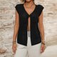 thumbnail image 4 of Usted Es Más Que una Camisa de Puntuación de Prueba Sexy de Manga Corta Lentejuelas Suelta V-Cuello Blusa, Camisa Casual de Poliéster para las Mujeres, Lavado de Manos de la Moda Superior, 4 of 7