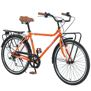 Aukfa Cruiser Bike, 7 Speed Commute Bike for Adult Men Women,Orange