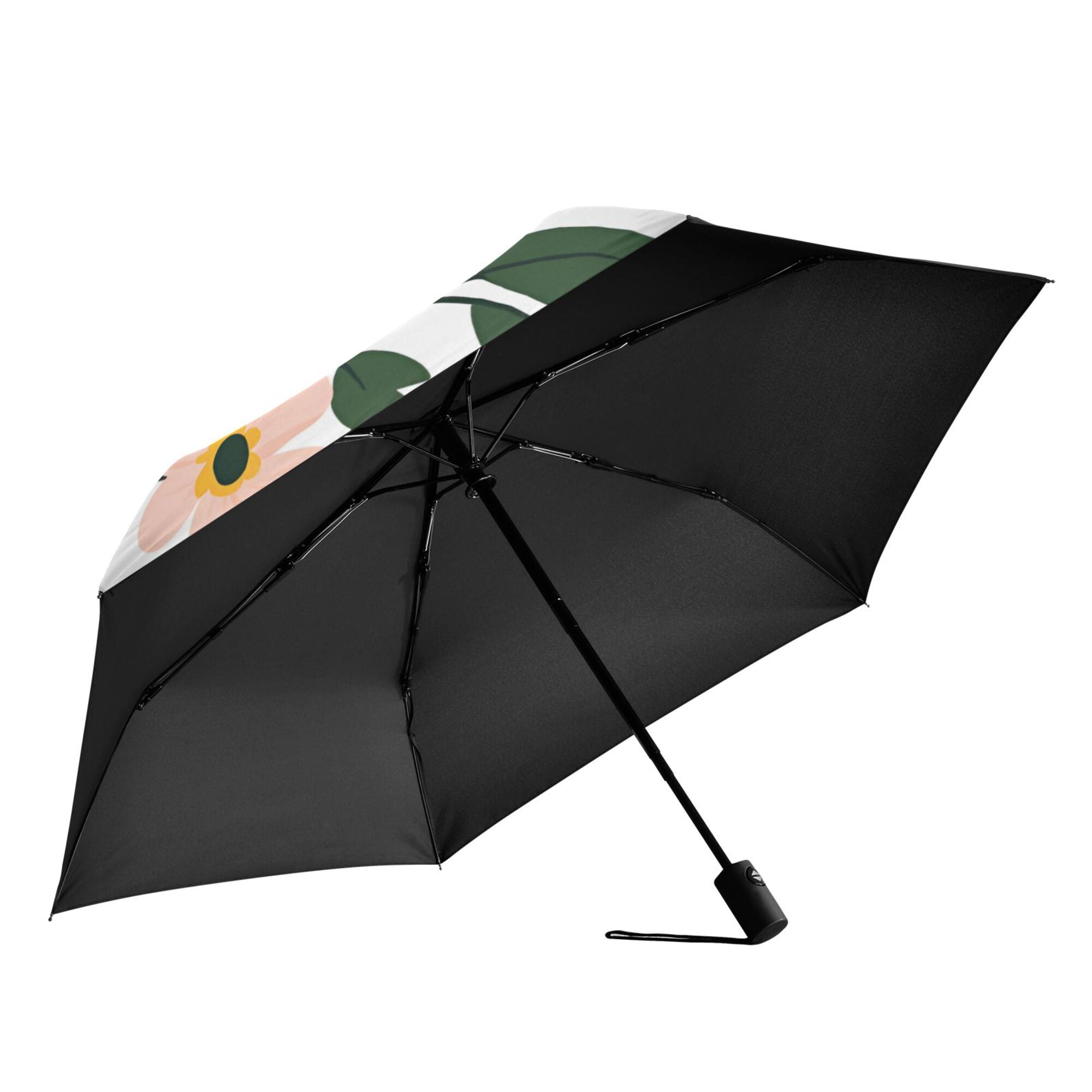 FORMRS Travel Umbrella Folding Auto Open Close Windproof Rain UV Protection, Retro Colorful Flowers
