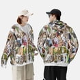 thumbnail image 4 of Gukieu pets and birds Collage Print Sun Protection Hoodies for Men and Women, Zippered Long-sleeved Quick-drying UV Protection Shirts, Suitable for Sports, Swimming, Fishing-Large, 4 of 7